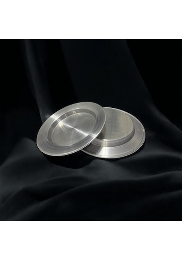 2'li Alüminyum Künefe Tabağı 17,20 Cm Gümüş