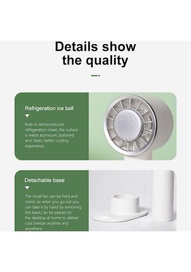 Wx-633 Yaz El Fanı 3 Hız Yarı İletken Soğuk Kompres Masa Fanı Lacivert