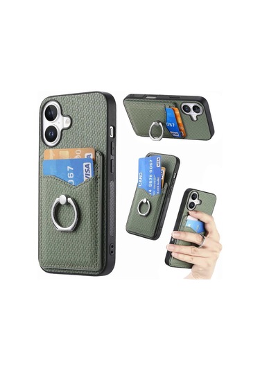 Kart Yuvalı, Halka Tutuculu, Standlı Ve Telefon Korumalı İphone 16 Kılıfı Diğer
