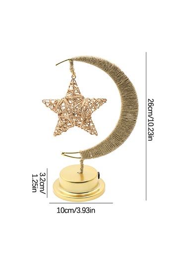 Suofeng Demir Çelik Yıldız Desenli Led Dekoratif Gece Lambası - Usb/pil Beslemeli Isı Işık, Ev Dekoru Hediyelik Altın