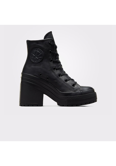 Converse Chuck 70 De Luxe Unisex Siyah Deri Platform Sneaker A06145c Siyah