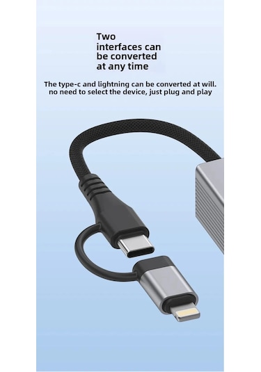 3 Portlu Ağ Ve Veri Adaptörü: Rj45 Lan + Usb 3.0 + Type-c Girişli Metal Kasa