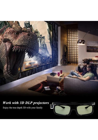 Xindoker Gl1800 Aktif Şuter 3d Gözlük - Dlp Projeksiyoncular İçin Dlp-lınk Senkronizasyonu, 40 Saat Pil Ömrü, Siyah