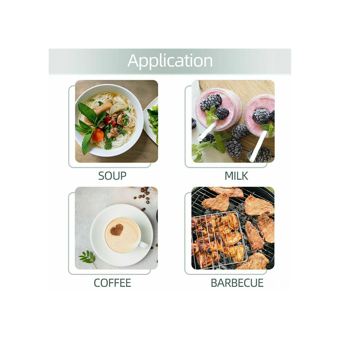 Youmex Gıda Sıcaklık Ölçer, Çelik Sondalı Hızlı Ölçüm, Ev Ve Barbekü Kullanıma Uygun, -50 C 300 C Aralığı, Lcd Ekranlı Siyah - Beyaz