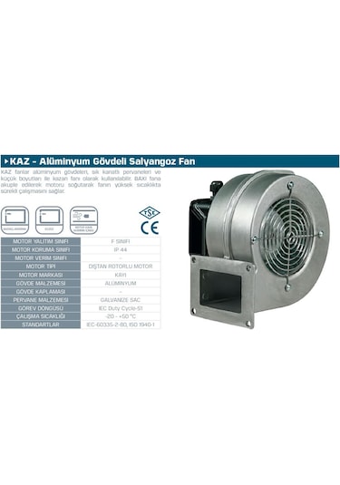 Kayıtes KAZ 160 Alüminyum Gövdeli Salyangoz Fan 600 M³/H