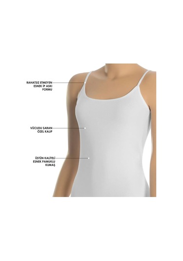 3'lü Kadın Ribana Pamuklu İp Askılı Atlet 001