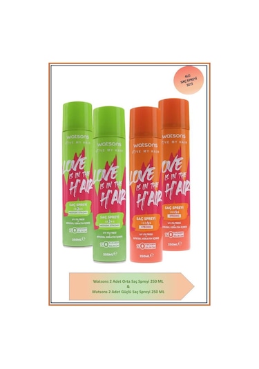 Saç Spreyi Orta Güçlü 250 Ml X2 Ve Saç Spreyi Güçlü X2 Set
