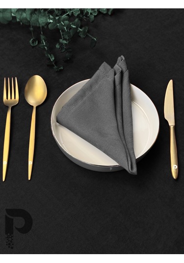 Gri Kumaş Peçete Daily Serisi Kadife Görünümlü Gri