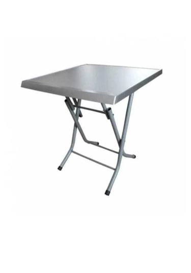 Plastik Tabla Kamp Masası Balkon Masası 60 60cm Gri