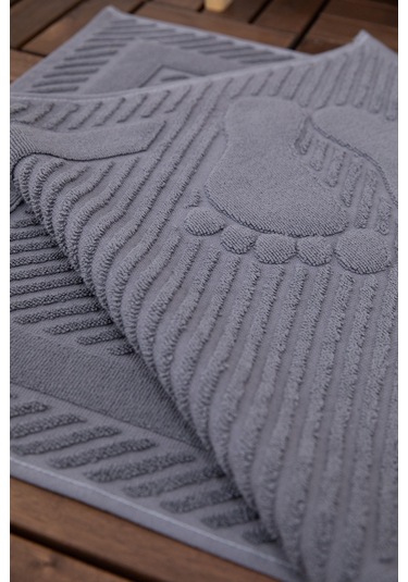 Leoline %100 Pamuk Premium 2'li Ayak Havlusu - Antrasit Antrasit