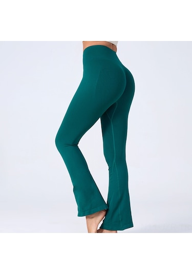 Geeroyoo Yüksek Bel Geniş Ayaklı Yoga Pantolon - Kaliteli İhracat Malzemesi, Antrenman Ve Dans İçin Rahat Ve Dayanıklı, Kışlık Yeşil S Noel Yeşili