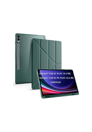 Samsung Galaxy Uyumlu  Tab S9 Fe Plus/s10 Plus Kılıf Kalem Bölmeli Trifolding Case X610 X616 X820 X826 X828 Kılıf