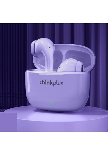 Qingmipy Lenovo Lp40 Pro Bluetooth 5.1 Kulaklıklar - Yarı İçen Tip, 13mm Çift Frekans, Otomatik Bağlantı, Uzun Pil Ömrü, Mor