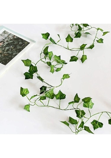 Dekoratif Yeşil Yapraklı 230 Cm Yapay Sarmaşık Ve 300 Cm Peri Led Pembe Renk - Rgb RGB