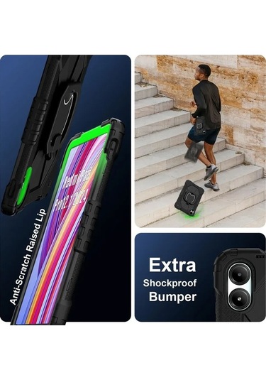 Maoyaya Redmi Pad Pro 12.1 İnç Kılıf, 360 Derece Kolçaklı, Taşıma Kolçaklı Koruyucu