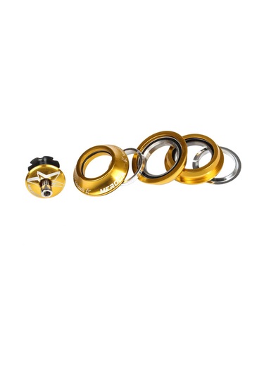 Vkemall Mtb 44mm İç Gövde Düz Boru Faresi Kolu, Ultra Hafif Alüminyum, Tamamen Kapalı Çelik Rolmeler, Sarı Renk Turuncu