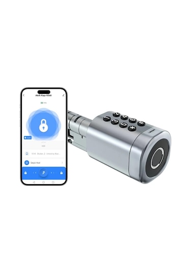 Xenon Smart Parmak İzi Şifre Girişli Akıllı Kapı Kilidi - Gümüş