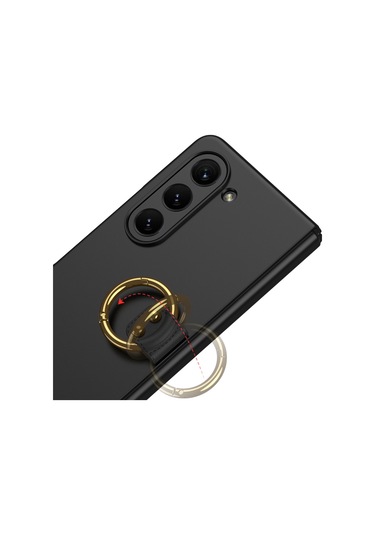 Galaxy Z Fold 5 Kılıf Zore Kıpta Yüzüklü Flip Sert Kılıf