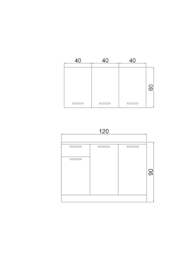 120 CM ŞİLA EVYELİ MİNİ MUTFAK ALT DOLABI