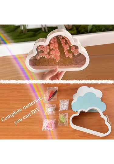 Yunboo Yetişkin Ve Çocuk Odaları İçin Bulut Şekilli Tülipan Yansımalı Gece Lambası - Pembe, Sarı, Mor Seçenekleriyle 4 Saat Süreyle Aydınlatma Pembe