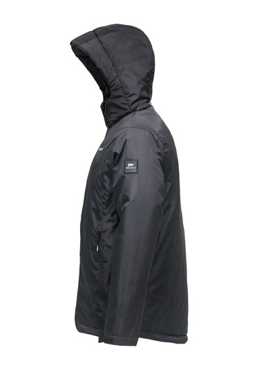 Erkek Kapitone Kapüşonlu Iç Cepli Siyah Mont 001