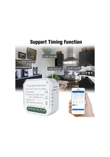 Lemestar Zigbee 3.0 Akıllı Anahtar Modülü, Uyumlu Tuya App, Google Home/alexa Ses Kontrolü, Zamanlama Ve Aile Paylaşımı Özellikleri, 2 Adet 220-240v