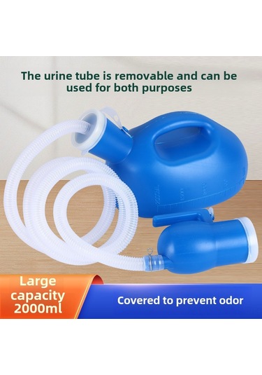 Geeksen Erkekler İçin 2000ml Plastik Idrar Kabı, 1.6m Borulu, Ölçülü Ve Kapaklı, Araç Ve Gece Kullanıma Uygun Taşınabilir İdrar Alıcı