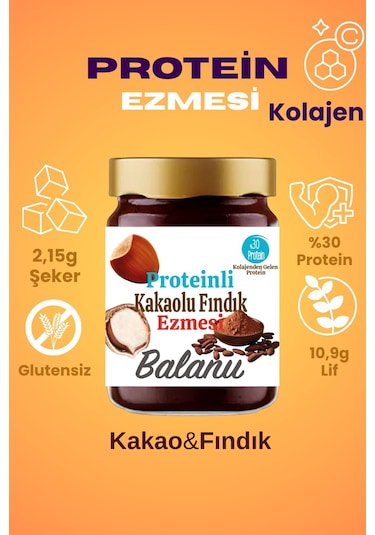 Balanu Proteinli Kakaolu Fındık Ezmesi 280gr X3 Adet