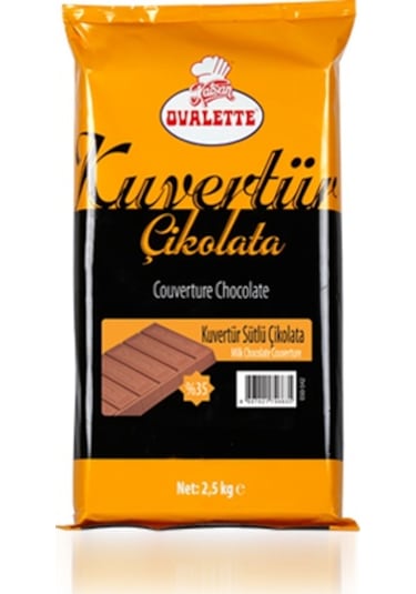 Katsan Ovalette Sütlü Kuvertür Çikolata 2500 G