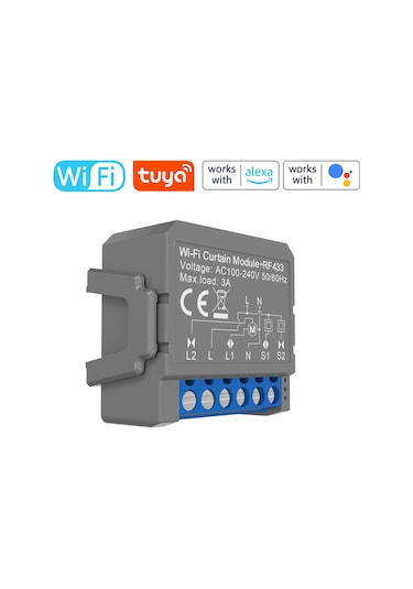 Aubyhe Tuya Wifi Akıllı Perde Açma/kapama Kontrolcü Rf433 Radyo Frekanslı Modül Ac100-240v, 3a Tuya Wifi