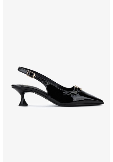 Valmenti Kadın Hakiki Deri Siyah Rugan Slingback Ayakkabı 611 H51005 Bn Ayk Sk25-26 Black Vernıce Siyah Rugan