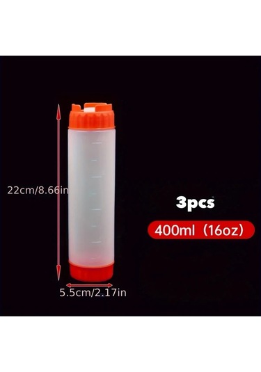 Willowhaven 3'lü 16oz Kırmızı Doldurulabilir Uçlu Sıkma Şişesi, Sızdırmaz Sos Ve Şurup Dispanseri, Gıda Uyumlu Kırmızı