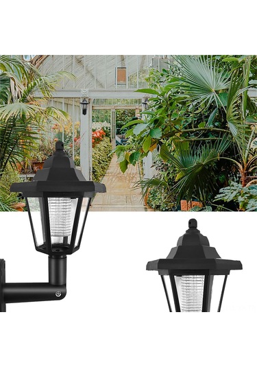 Vkemall Güneş Enerjili Led Duvar Lambası Hexagon Şekli, Işık Sensörlü, Beyaz Işık, Dış Mekan Bahçe Çit İçin, Kolay Kurulum - 1 Adet Beyaz