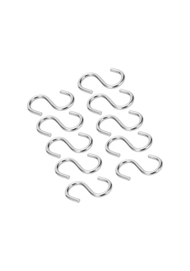 Hombey 10 Adet 304 Paslanmaz Çelik M4 S Kanca - Dayanıklı, Pas Koruyucu, 12kg Yük Kapasitesi