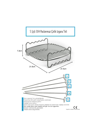 Airfryer Aksesuar Xxl Izgara Teli Fritöz