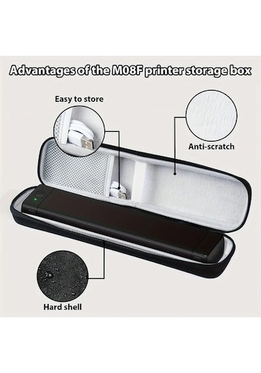 Topshop1 Phomemo M08f Su Gecirmez Termal Yazici Kilifi Gri Hafif Seyahat Cantasi Oxford Kumas M08f P831 Uyumlu