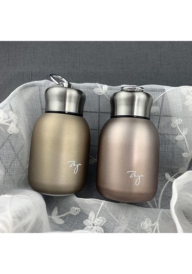Pazly 300ml Gül Altın Mini Kahve Vakum Şişesi, Taşınabilir Termos Seyahat Su Şişesi Gül Altın