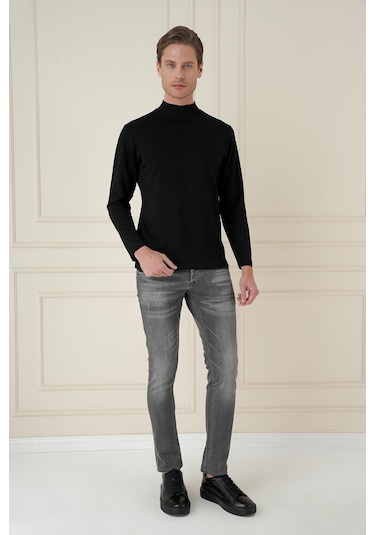 Ts 894 Slim Fit Siyah Spor T-shirt Siyah