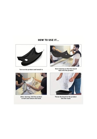 Hightower Siyah Erkek Sakal Önlüğü Yüksek Kalite Yapışmaz Tüy Tuzak 2 Emme Kupası