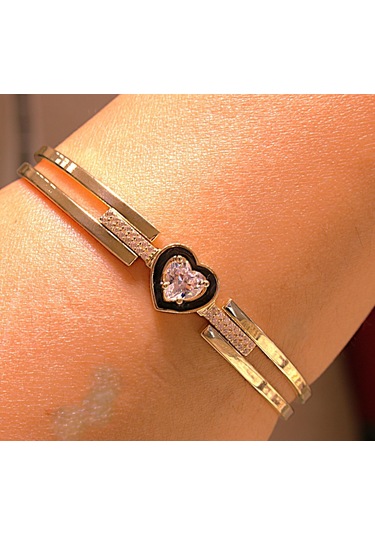 Hakan Güler Kuyumculuk Altın Kalpli Kaburga Kelepçe Bilezik Sarı Altın