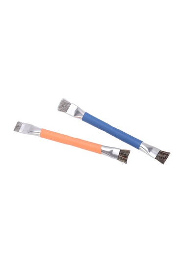 Lemestar Elektonik Bileşen Temizleme Fırçası, Çok Açıklı Premium Çelik Telve, Konforlu Kullanim, Turuncu-mavi 2'li Set