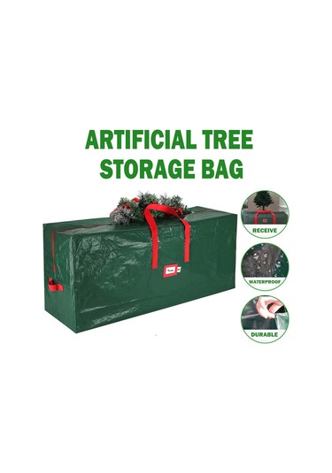 Yifomall Yeşil 8 Ft Altı Noel Ağacı Depolama Çantası - Su Geçirmez, Toz Proof, 135x34x68cm, Çift Reçme, Taşınabilir, Etiket Penceresi Yeşil