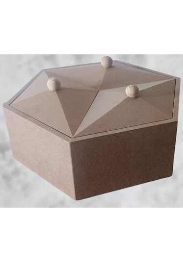 1448bng90251hobi Adn Piramit Kutu Dekoratif Ahşap Mdf Ham Cnc Kesim El Yapım
