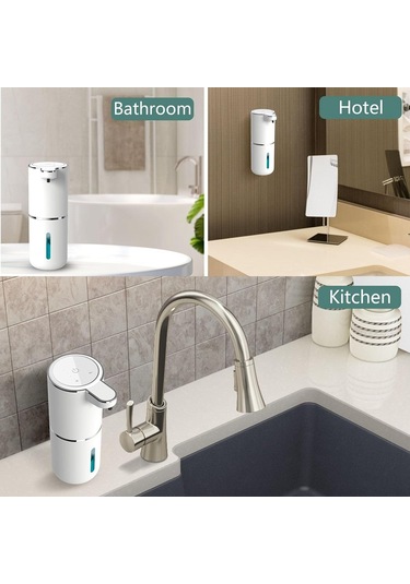 Anjiexun Sabunluk - Temassız Köpüren Sabunluk 400ml Banyo İçin Beyaz