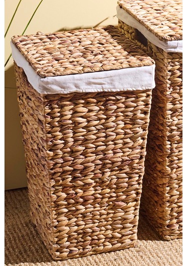 Cilento Hasır 2'li Çamaşır Sepeti Seti Kahverengı Kahverengi
