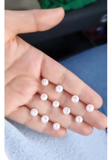Tekli İthal Doğal İnci Pearl Vidalı Gümüş Küpe -8094