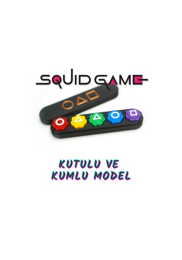 Squid Game Beş Taş - Kutulu Ve Kumlu Model - Renkli Taş Gonggi