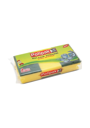 Polipak Oluklu Bulaşık Süngeri 3'lü