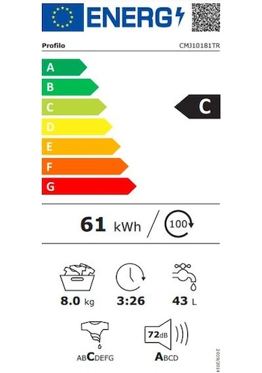 Profilo CMJ10181TR 8 KG 1000 Devir Çamaşır Makinesi
