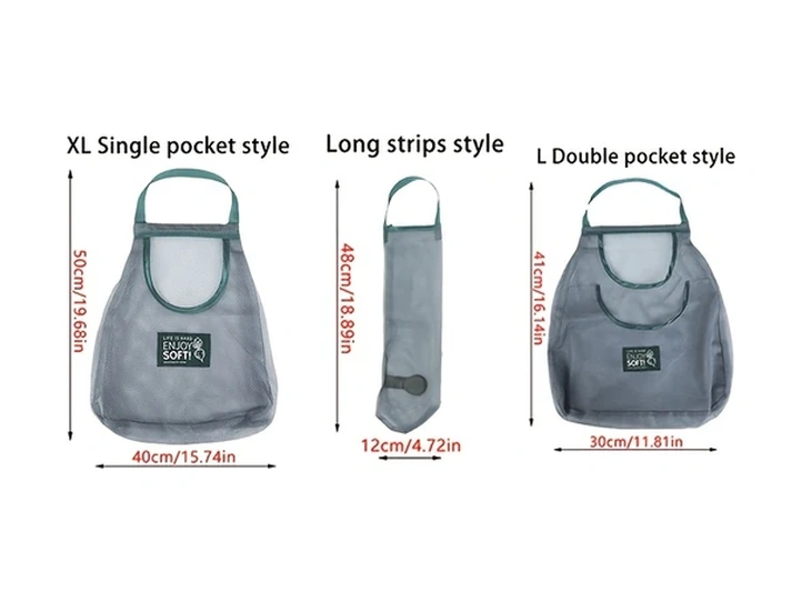 Chenkestoreone Çift Cep Xl Mutfak Sebze Meyve Saklama Filesi Asılı Naylon Torba Diğer